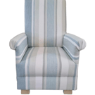 Laura Ashley Awning Stripe Blue Fabric Adult Chair Armchair Accent Cream Small