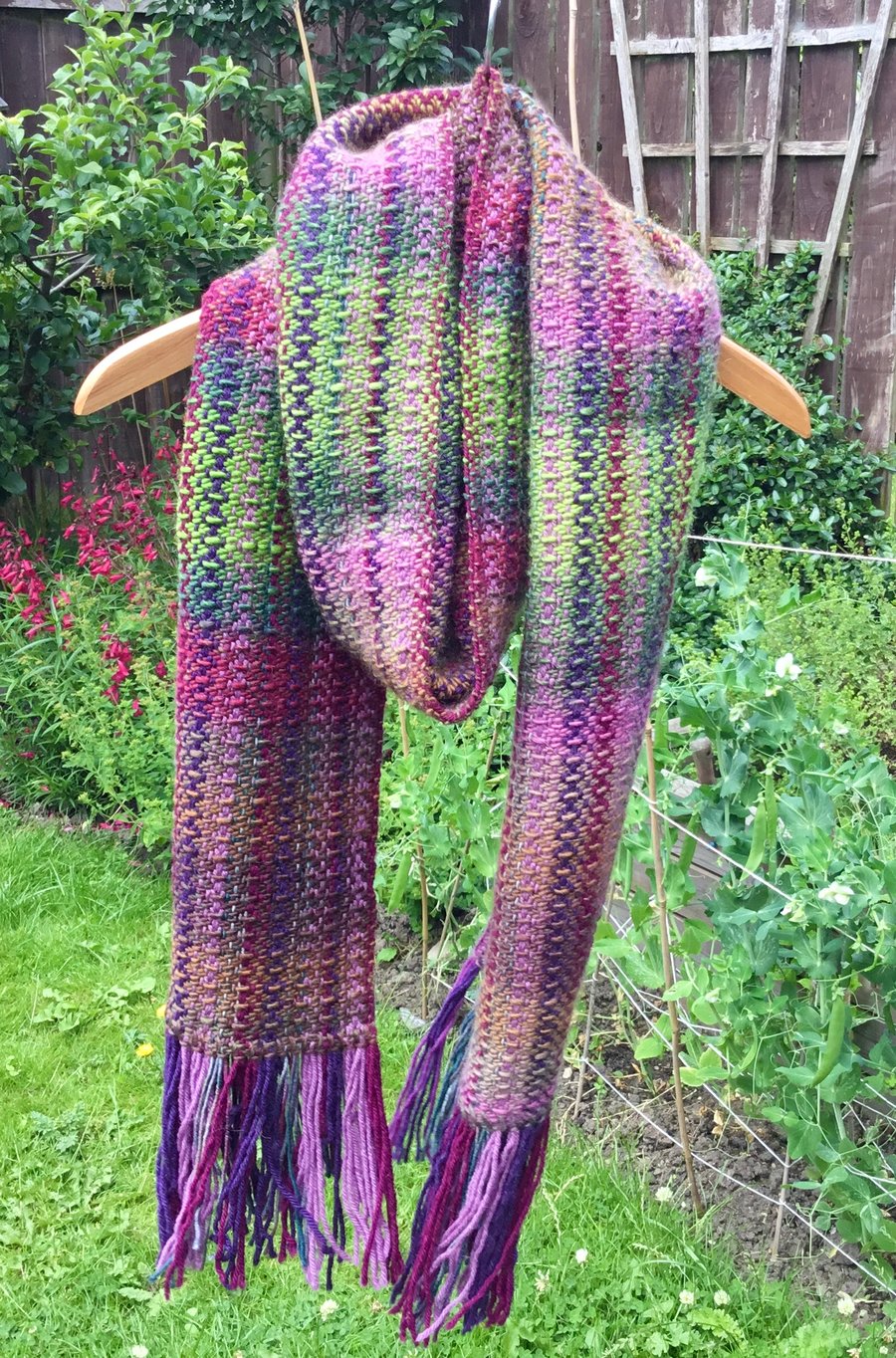  Scarf, Forest Shades, hand woven scarf