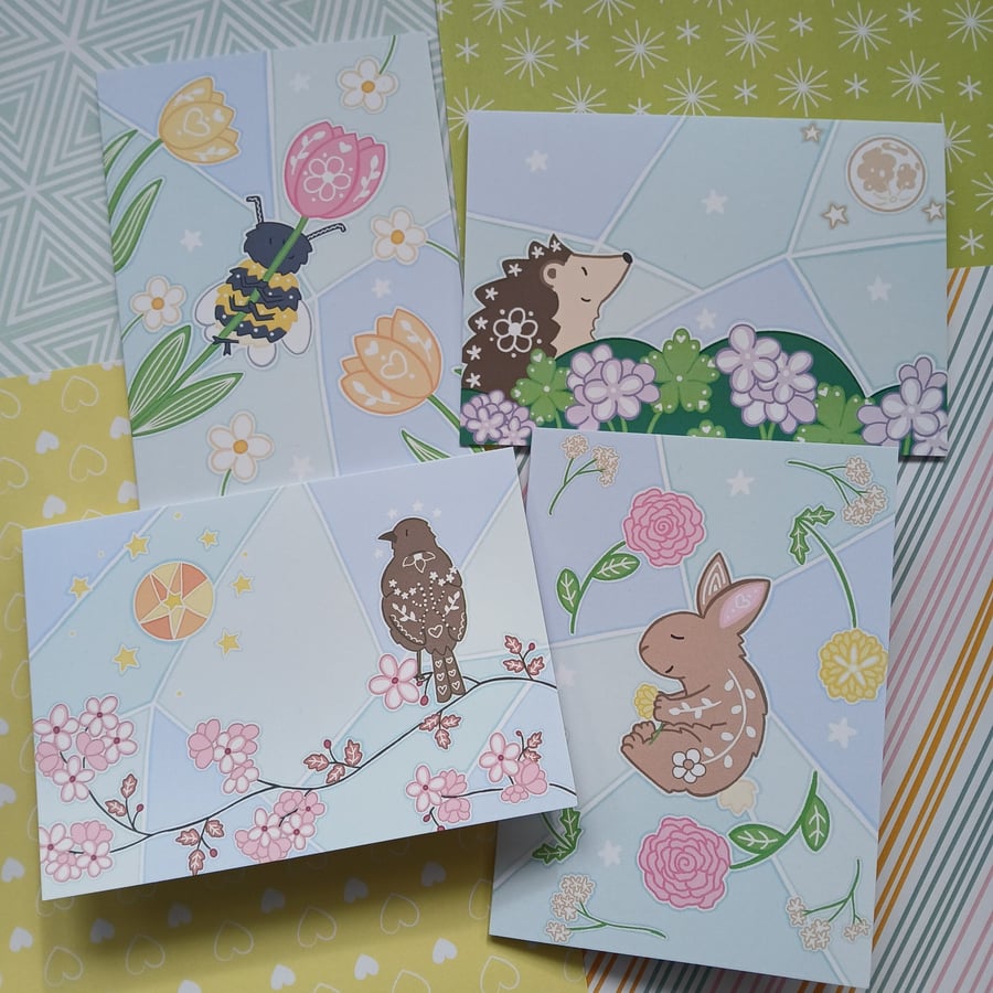 Spring Garden Wildlife A6 Greeting Cards