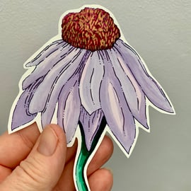 Stickers. Echinacea flower. Handmade. Vinyl. 