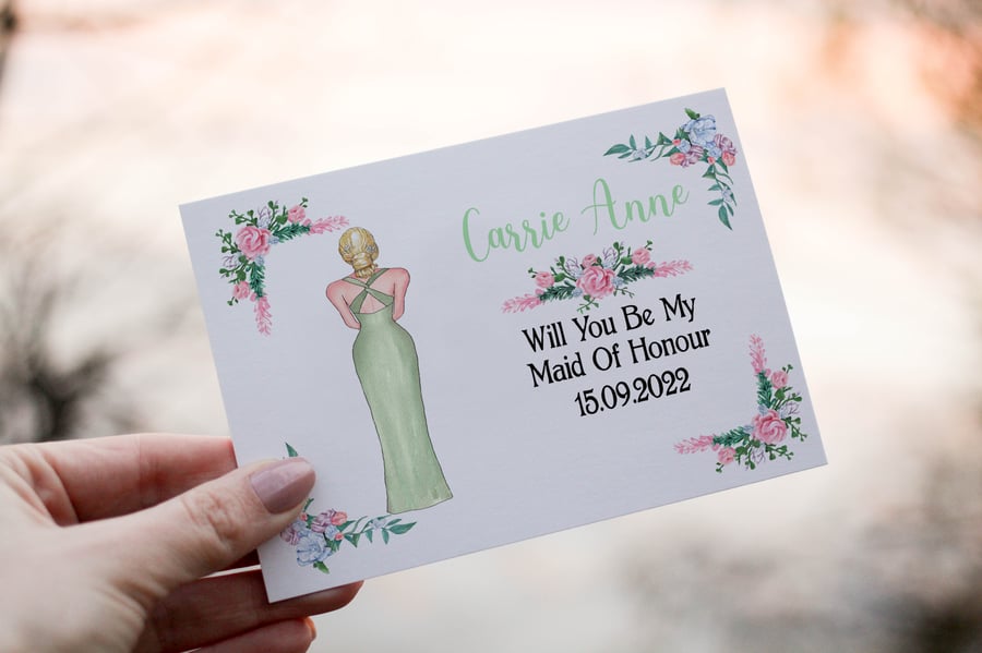 Will You Be My Bridesmaid Cards Carte De Demande En Mariage Blanc