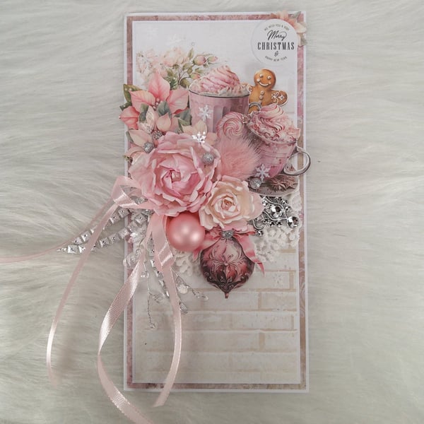 Pink ChristmasCard-Luxury Handmade 3D Hot Chocolate Christmas Card (31).