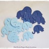 120 Mixed Blue Elephant Confetti, Cut-outs, table decoration 