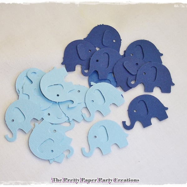 120 Mixed Blue Elephant Confetti, Cut-outs, table decoration 