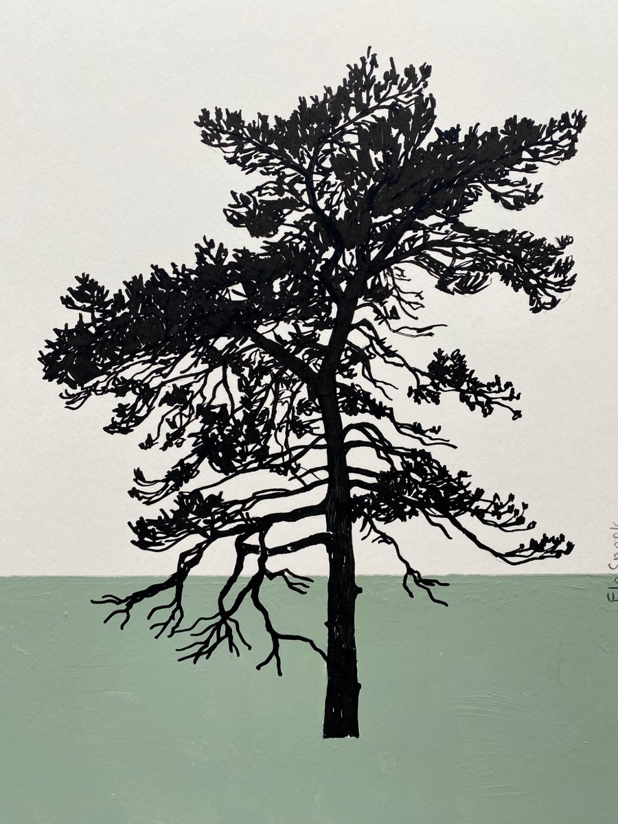 Image of Ashdown Pine no.58, A4 original artwork, Green 