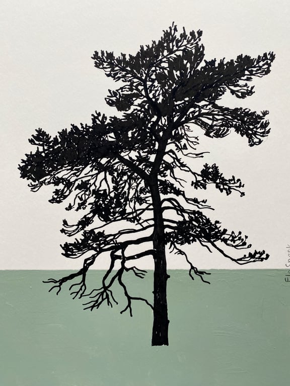 Ashdown Pine no.58, A4 original artwork, Green 