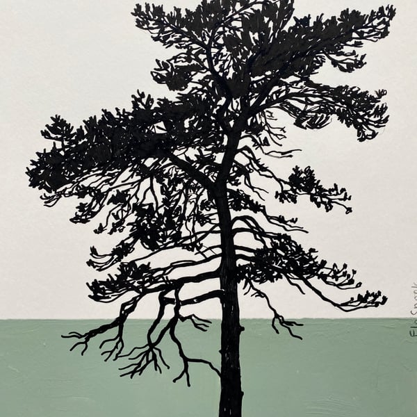 Ashdown Pine no.58, A4 original artwork, Green 