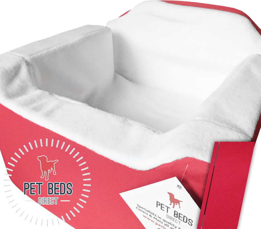 Dog Car Booster Seat Safety Travel Safe Puppy Pet Soft Medium (32x55x55) Red