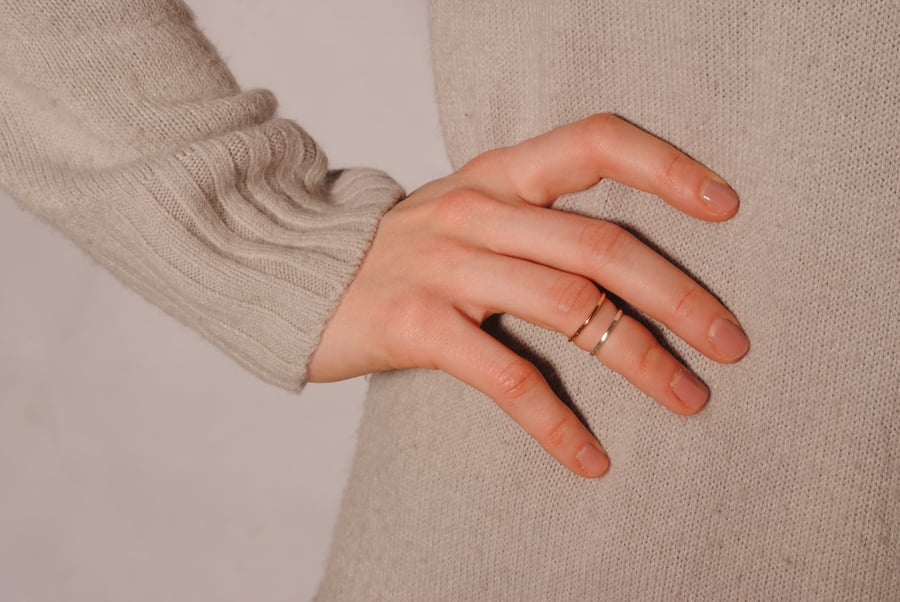 Mid Finger Ring - Silver or Gold Ring - Stacking Ring