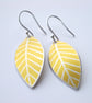  Leaf oval earrings in yellow - Image 1