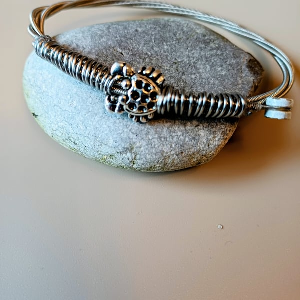 Up-Cycled Guitar String Bangle. A fab gift for a musician