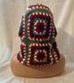 Handmade Crochet Granny Square Balaclava Hood - Winter Hooded Cowl in Green - Image 3