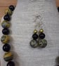 Black and mustard necklace and earrings set - Image 5