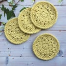 Crochet Cotton Coasters a Set of 4 