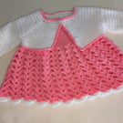Babies dress and bolero sets in pink and white, ages 0-3 months 
