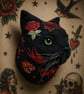 Larger than life felt cat head wall mount 'Blackjack''