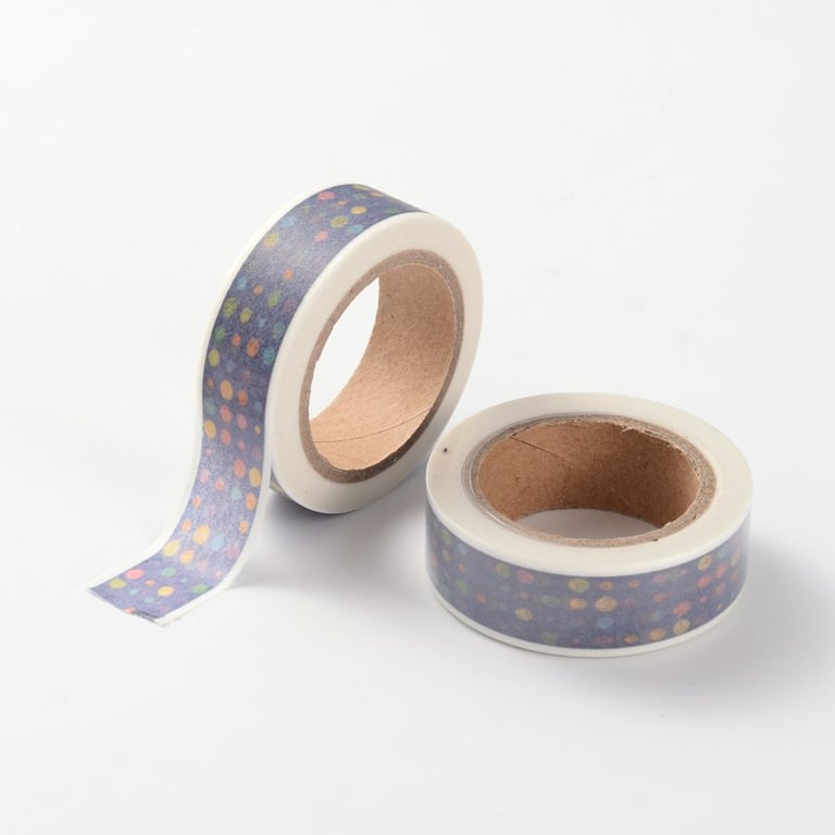 2 x Spotty, Dotty Dark blue Decorative Washi Tape, Cards, Crafts,Tape 10m reel