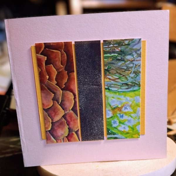 Two nature inspired cards. 14x14cm. Blank.