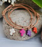 Friendship Bracelet-Leather & Howlite Cross - Image 1