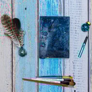 A5 Hand Bound Journal, Cyanotype Prints on Hemp Paper (Folksy099)