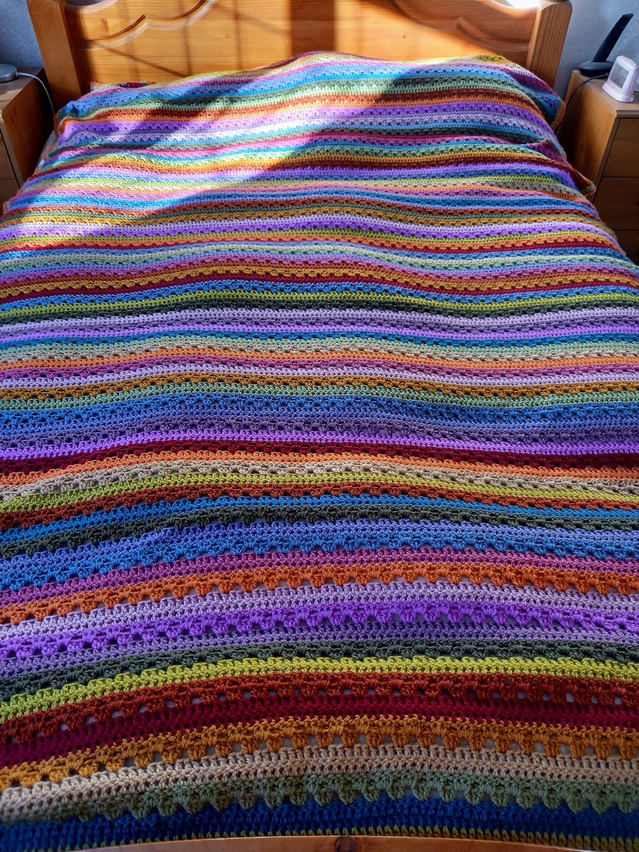 Hand crochet blanket throw