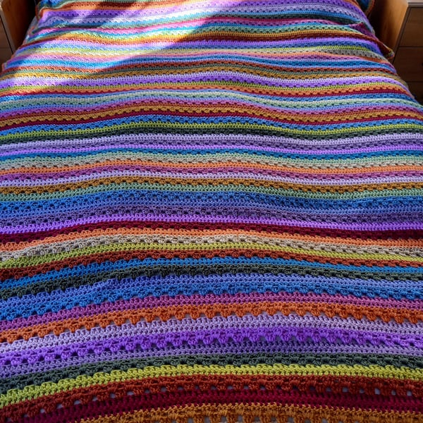 Hand crochet blanket throw