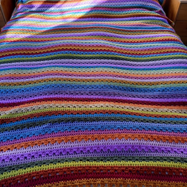 Hand crochet blanket throw