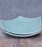 Handmade small plates set of 2 in textured stoneware ceramic light green glaze - Image 3
