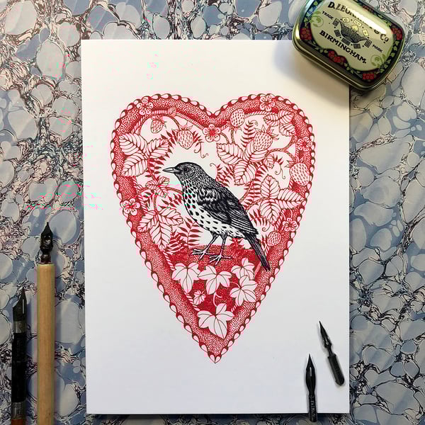 Singing Bird Blank card by Valerie Greeley