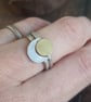 Sun and moon eclipse stacker rings in silver and brass