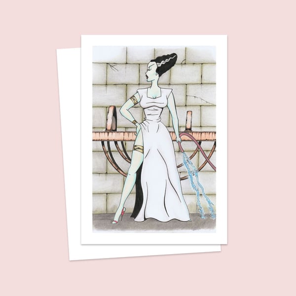 The Bride Greeting Card: Gothic Cartoon Horror Birthday Card (501)