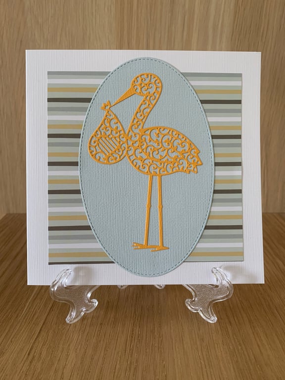 Handmade Stork New Baby Card