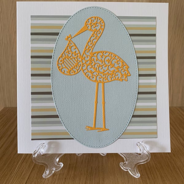 Handmade Stork New Baby Card