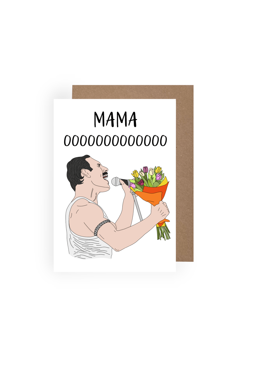 A Freddie Mercury themed Mothers Day Card