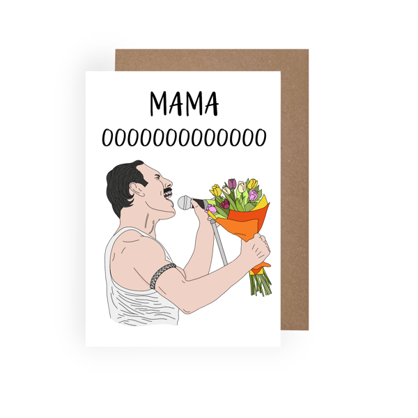 A Freddie Mercury themed Mothers Day Card