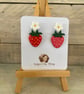 Strawberry Flower Earrings. 