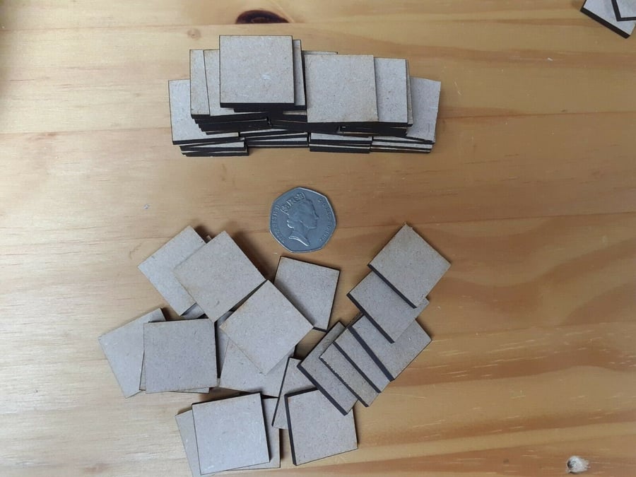 60x 25mm square MDF craft shapes 3mm blanks diy decoration plaque