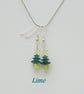 Christmas Tree with Star Crystal earrings "Lime" - Image 2