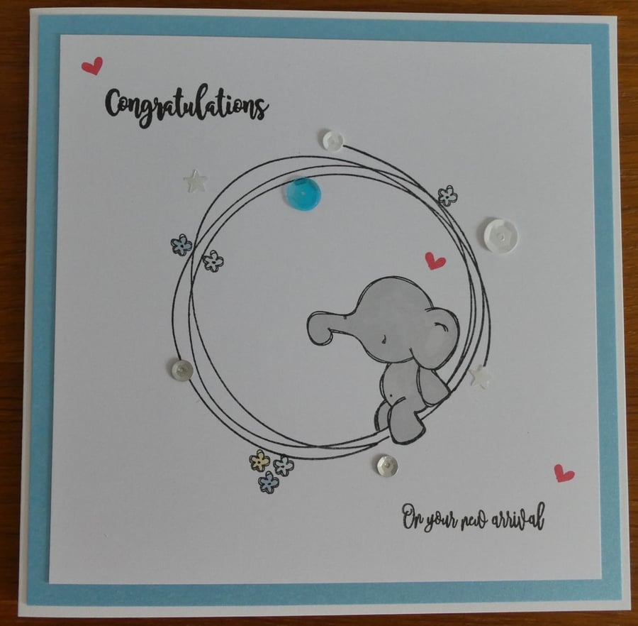 Baby Boy Card - Elephant