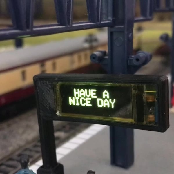 Model railway station signs Scrolling OLED Display Of Train Times OO HO