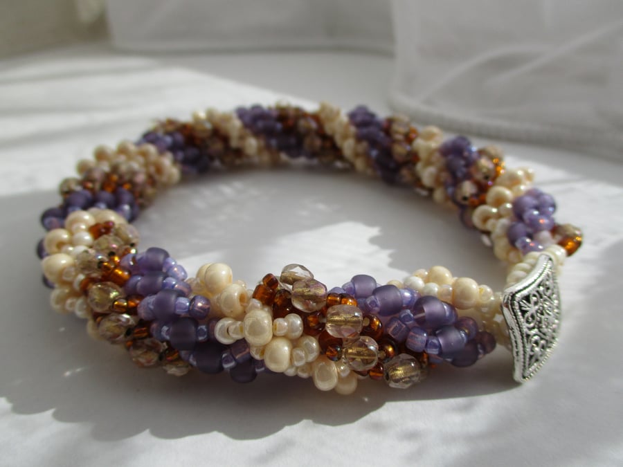 Lavender and Bronze Bracelet