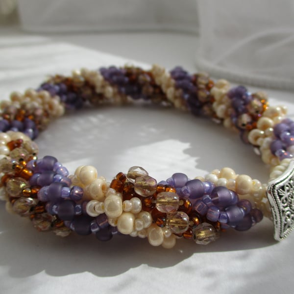 Lavender and Bronze Bracelet