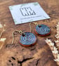 Handmade Ceramic Earrings: Blue Glazed Clay Dangle, Hypoallergenic Hooks, Swirly - Image 8