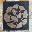 Autumn Ginkgo Leaf Lino Print 