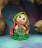 Tiny Infirmary Gnome 'Heidi' with potion bottle OOAK Sculpt