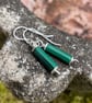 Scrolls malachite silver earrings