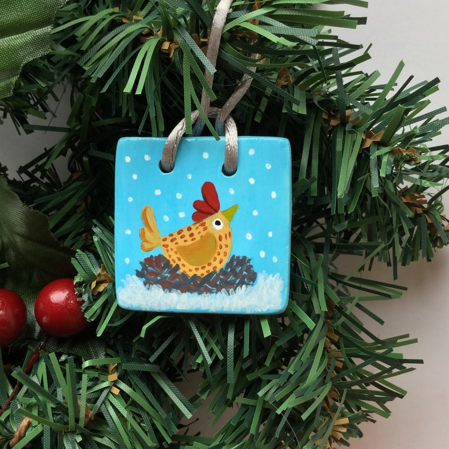 Ceramic Christmas decoration. “Waiting for Santa”