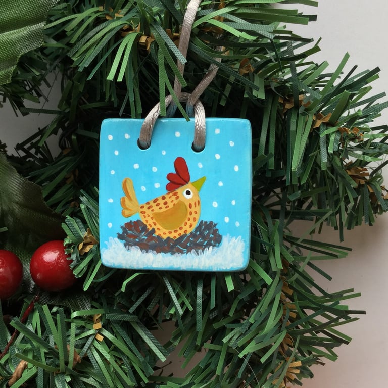 Ceramic Christmas decoration. “Waiting for Santa”