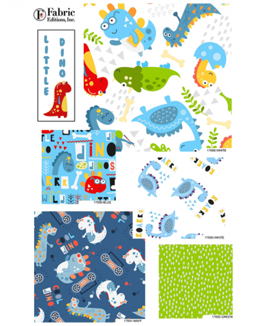 Little Dino fat quarter pack - Fabric Editions