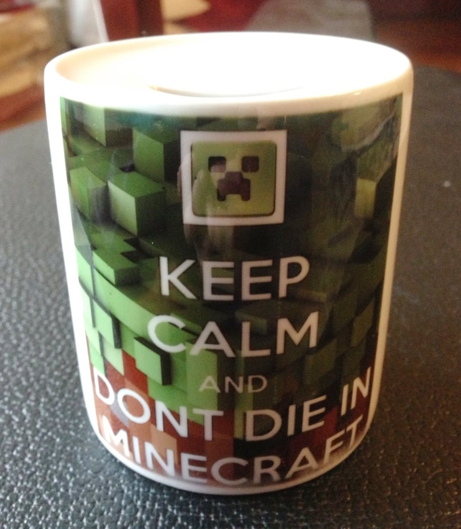Minecraft style Money Box with Personalised Name or message